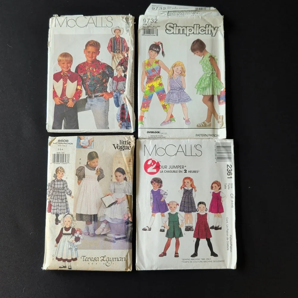 Lot of 11 Vintage Uncut Sewing Patterns Simplicity Butterick Vogue Childrens